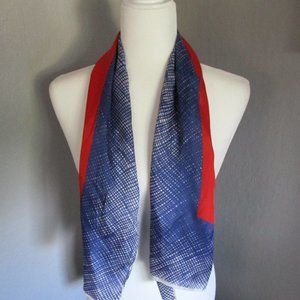 Red, white, blue silk oblong scarf